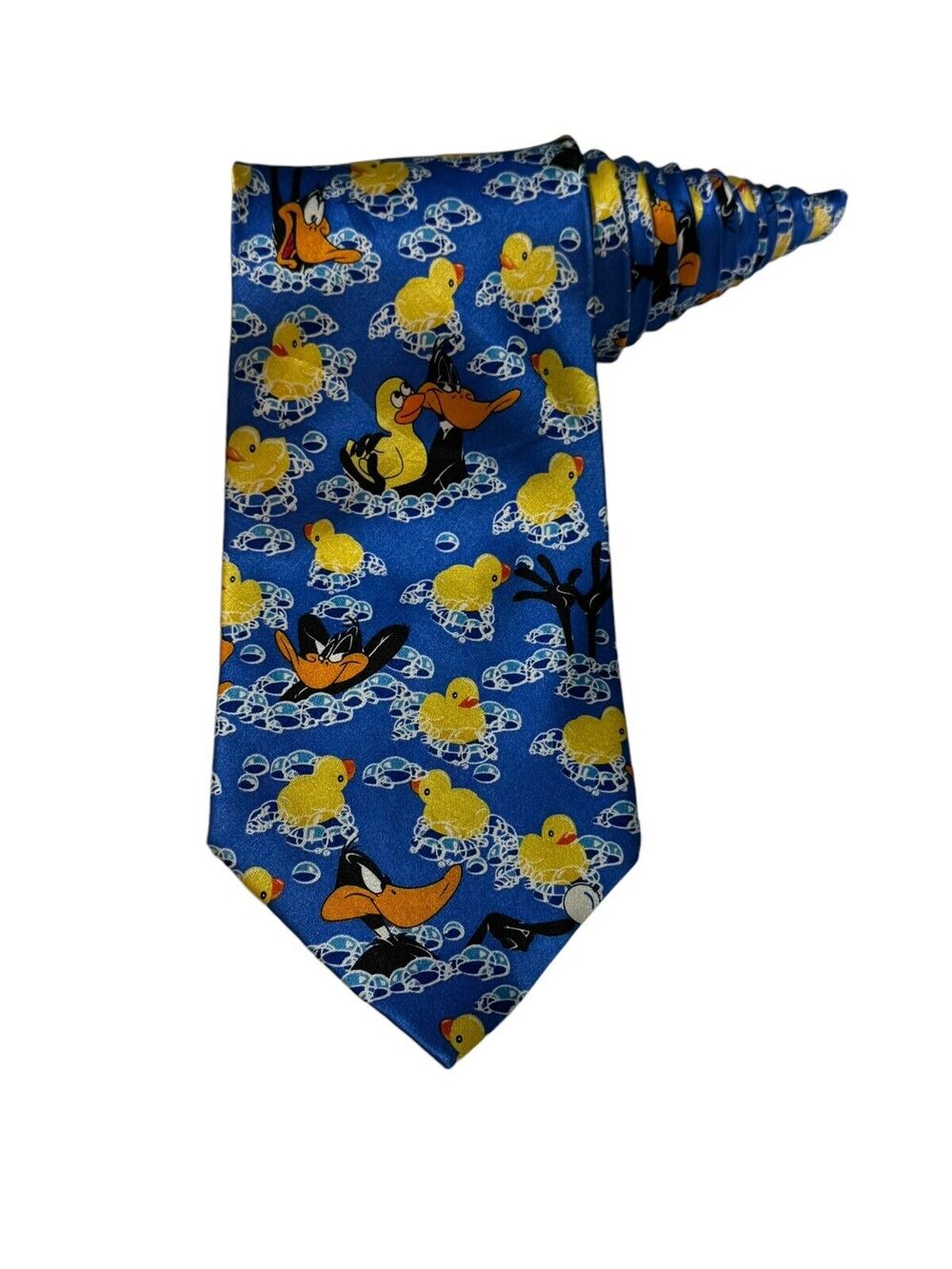 Looney Tunes Daffy Duck Rubber Ducks Cartoon Rare Vintage Necktie 100% Silk